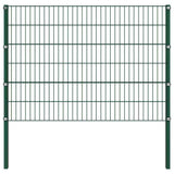 Panneau de clôture Vidaxl avec des poteaux de 1,7x1,2 m vert fer