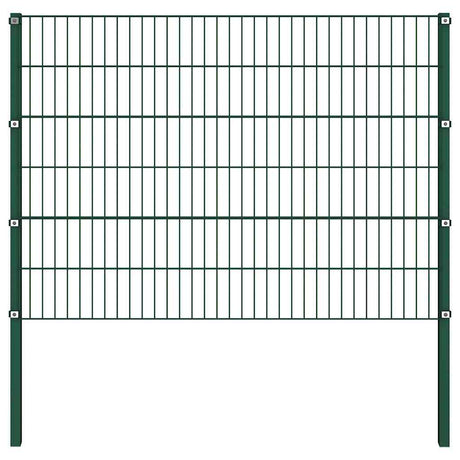 Panneau de clôture Vidaxl avec des poteaux de 1,7x1,2 m vert fer
