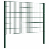 Panneau de clôture Vidaxl avec des poteaux de 1,7x1,2 m vert fer
