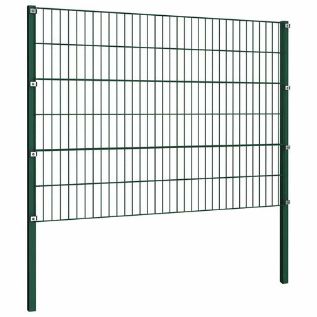 Panneau de clôture Vidaxl avec des poteaux de 1,7x1,2 m vert fer