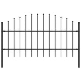 Vidaxl Garden Fence con Spears Top (0,75-1) x1,7 m in acciaio nero