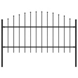 Vidaxl Garden Fence with Spears Top (1-1.25) x1,7 m en acier noir