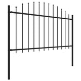 Vidaxl Garden Fence con Spears Top (1.25-1.5) x1,7 m in acciaio nero