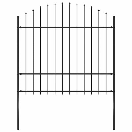 Vidaxl Garden Fence with Spears Top (1,5-1.75) x1,7 m Steel noir