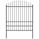Clôture de jardin vidaxl avec haut de lance (1,75-2) x1,7 m en acier noir