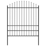 Vidaxl Garden Fence With Spears Top (1,75-2) x1,7 m stål svart