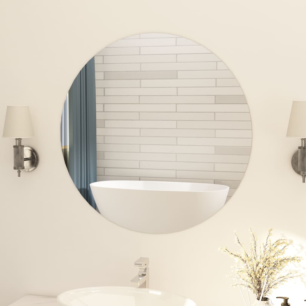 Vidaxl Mirror Round Squadre senza cornice da 80 cm