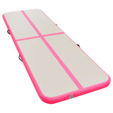 Vidaxl gymnastikkmatte med pumpe oppblåsbar 300x100x10 cm PVC rosa