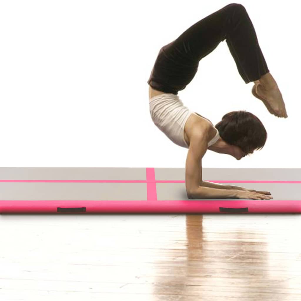 Vidaxl Gymnastics Matte mit Pumpen aufblasbar 300x100x10 cm PVC Pink