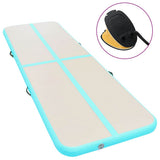 Mat de gymnastique Vidaxl avec pompe gonflable 500x100x10 cm en PVC vert
