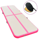 Mat de gymnastique Vidaxl avec pompe gonflable 600x100x10 cm PVC rose