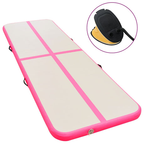 Mat de gymnastique Vidaxl avec pompe gonflable 600x100x10 cm PVC rose
