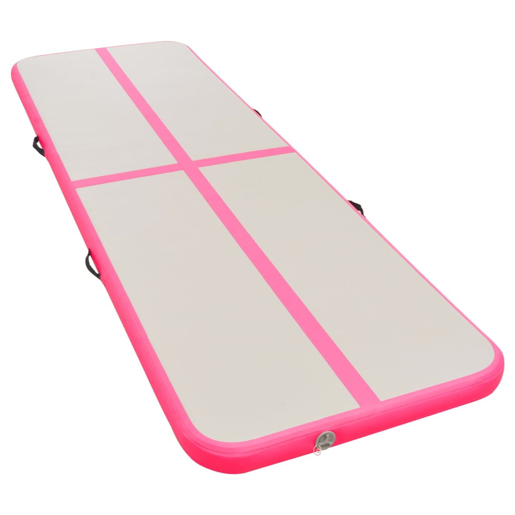 Vidaxl ginnastics tappetino con pompa gonfiabile 600x100x10 cm Pink