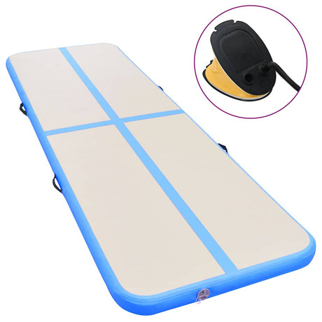 Mat de gymnastique Vidaxl avec pompe gonflable 600x100x10 cm PVC bleu