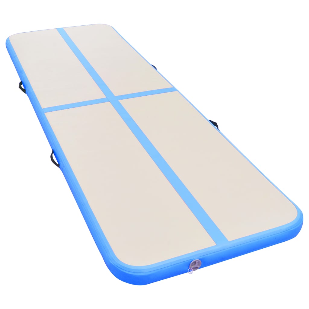 Mat de gymnastique Vidaxl avec pompe gonflable 600x100x10 cm PVC bleu