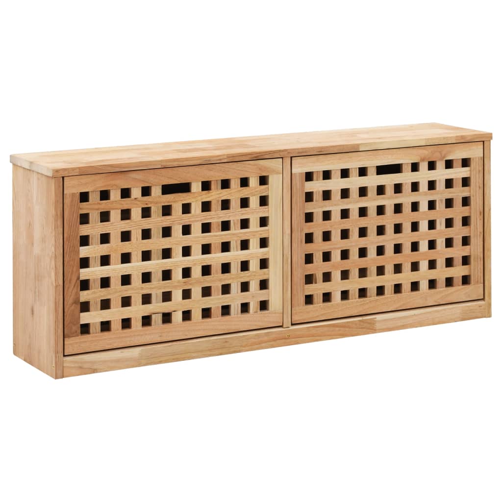 Banc de rangement à chaussures Vidaxl 94x20x38 cm en bois de noyer massif