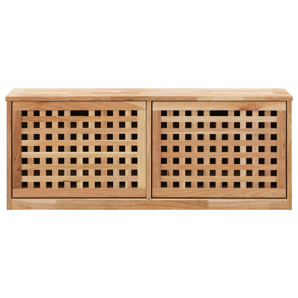 Banc de rangement à chaussures Vidaxl 94x20x38 cm en bois de noyer massif