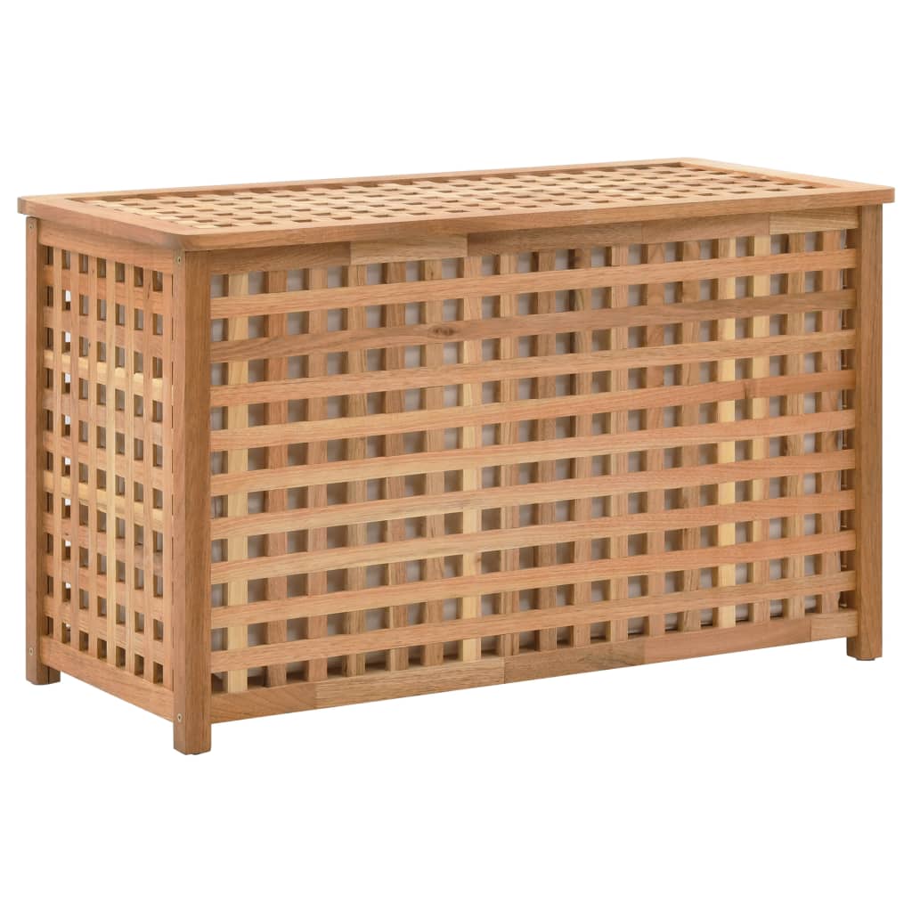 Panier à blanchissement Vidaxl 77.5x37.5x46.5 cm Bois de noyer massif