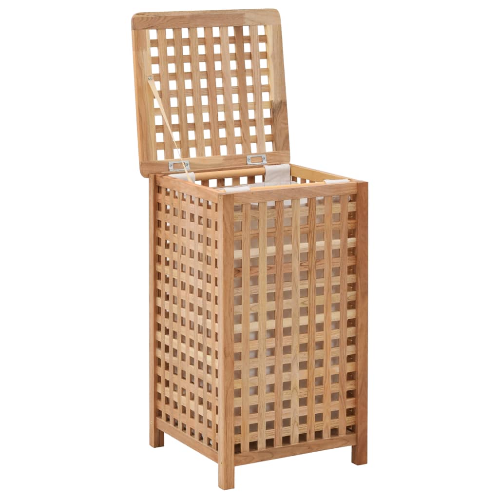 Vidaxl Laundry Basket 39x39x65 cm Legno di noce solido