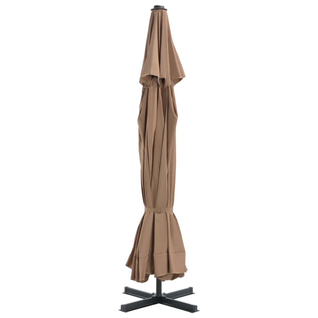 VidaXL Parasol met draagbare voet taupe