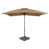 Vidaxl parasol s prenosnim bazo taupe