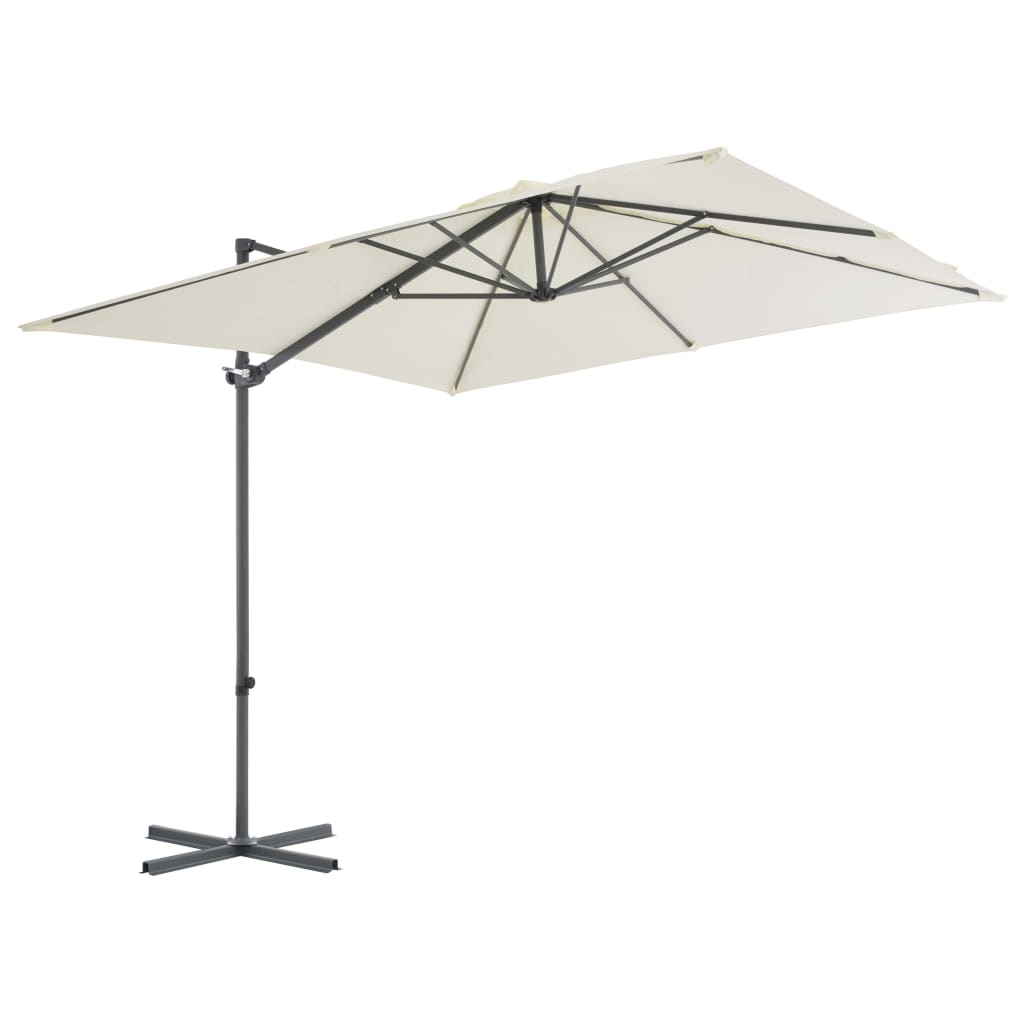 VidaXL Parasol met draagbare voet zandkleurig