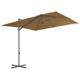 VidaXL Parasol met draagbare voet taupe