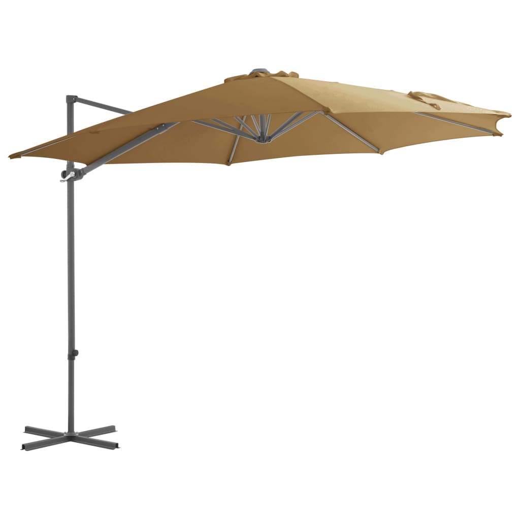 Parasol vidaxl avec taupe de base portable