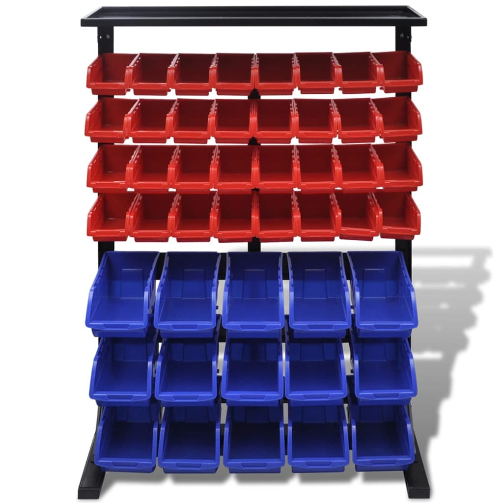 Rack de stockage de garage Vidaxl (bleu et rouge)