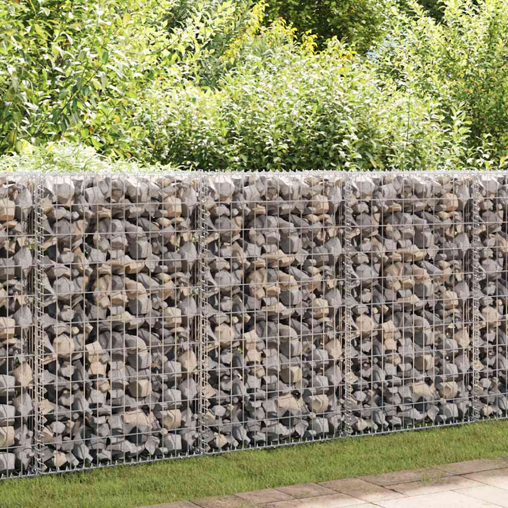 Mur de schanskorf Vidaxl avec couvercles 80x20x100 cm en acier galvanisé