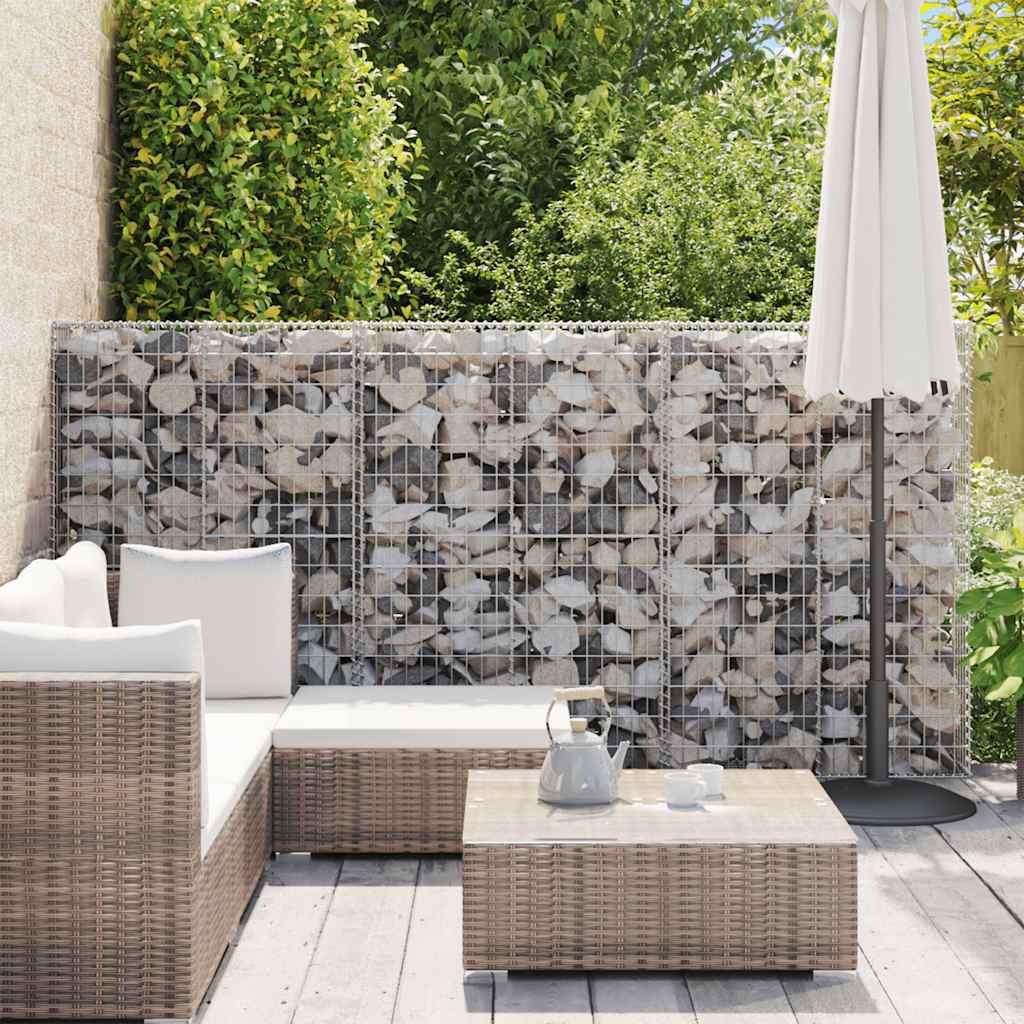 Mur de schanskorf Vidaxl avec couvercles 100x20x150 cm en acier galvanisé