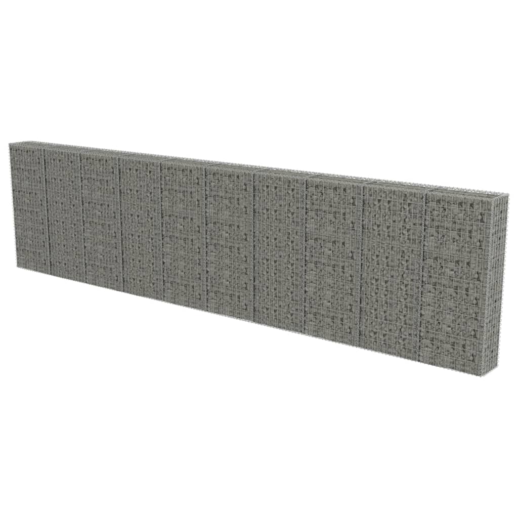 Vidaxl scananskorf Wand mat den Deckelen 600x30x150 cm galvaniséiert Stol