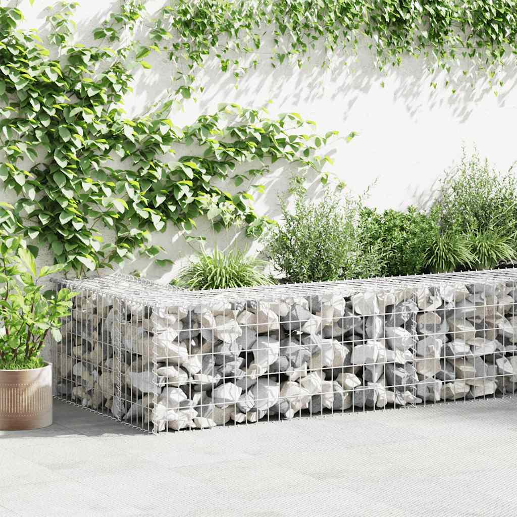 Mur de schanskorf Vidaxl avec couvercles 300x50x50 cm en acier galvanisé