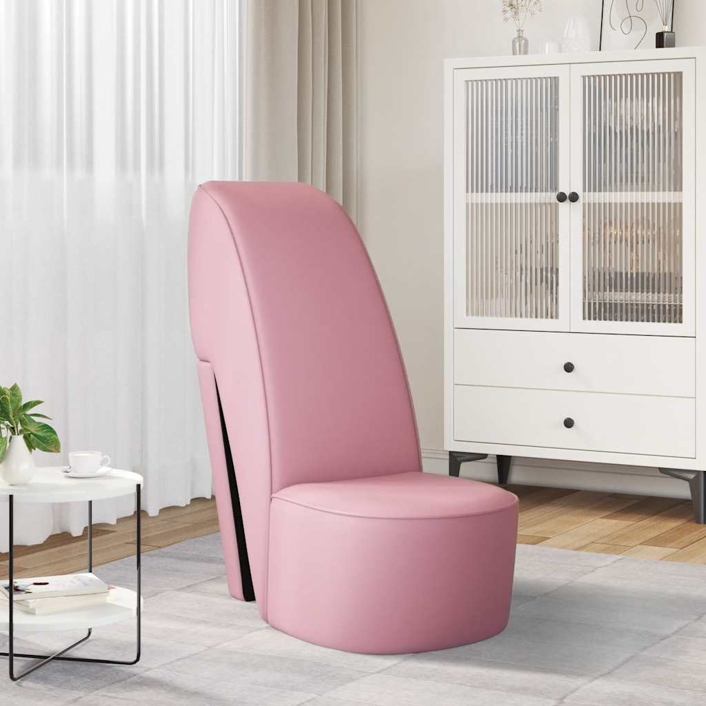 Vidaxl hakstoel kunstleer roze