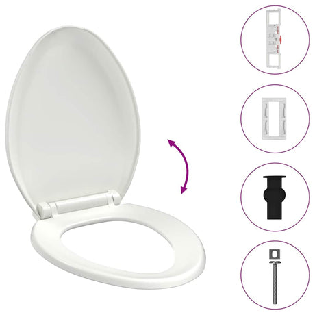 Vidaxl Woilet Seat-Close souple avec design à libération rapide blanc