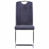 Vidaxl eetkamerstoelen 2 st kunstsuède grijs