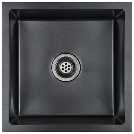 Puits vidaxl à la main en acier inoxydable noir