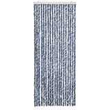 Vidaxl Fly Vorhang 56x185 cm Chenille Blau, Weiß und Silber