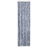 Vidaxl Fly Curtain 56x185 cm CHENILLE Bleu, blanc et argent