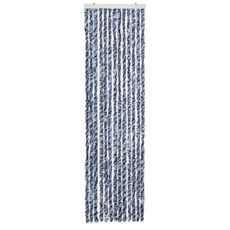 Vidaxl Fly Curtain 56x185 cm CHENILLE Bleu, blanc et argent
