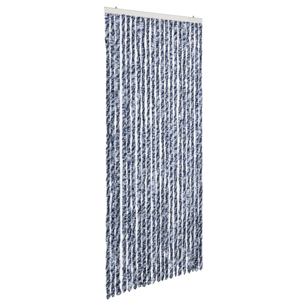 Vidaxl Fly curtain 90x220 cm Chenille blue, white and silver