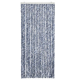 Vidaxl Fly Curtain 90x220 cm CHENILLE BLEU, BLANC ET ARGENT