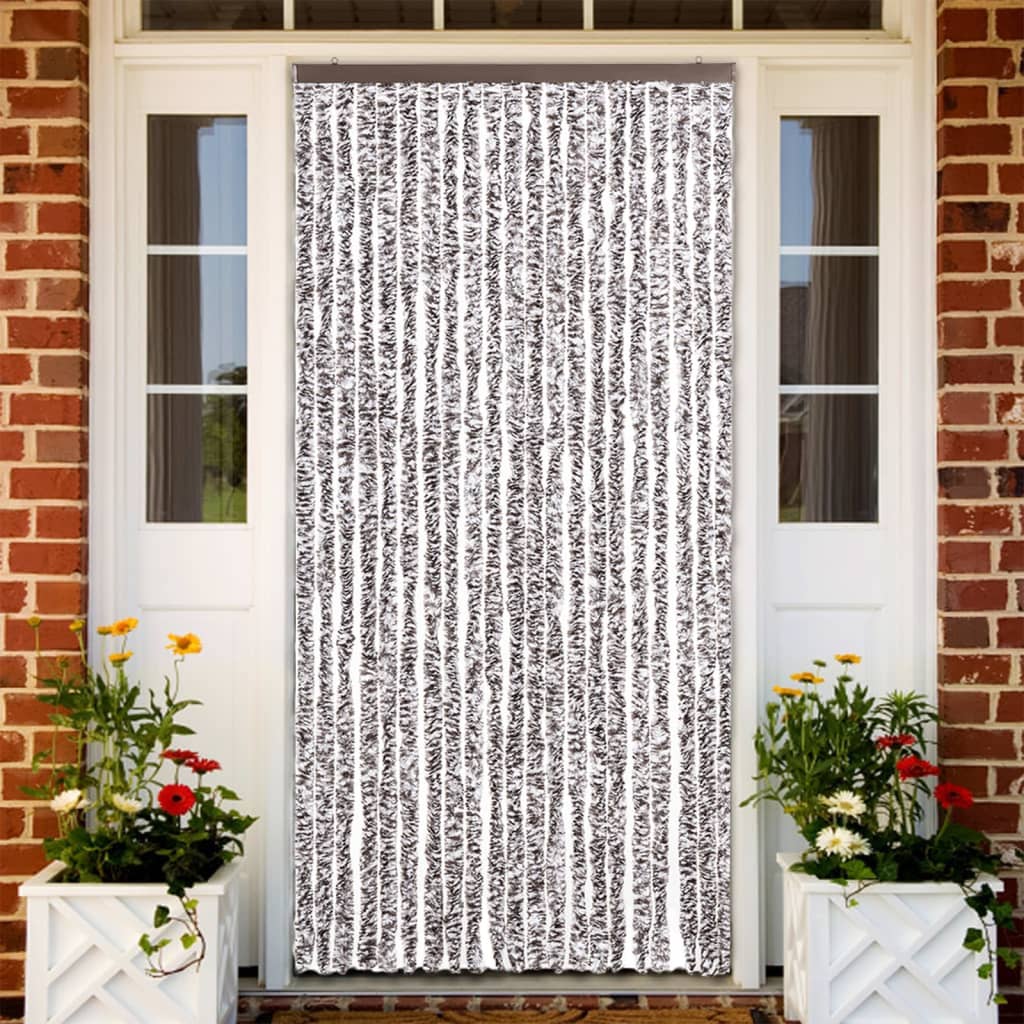 Vidaxl Fly curtain 90x220 cm Chenille Brown and Beige