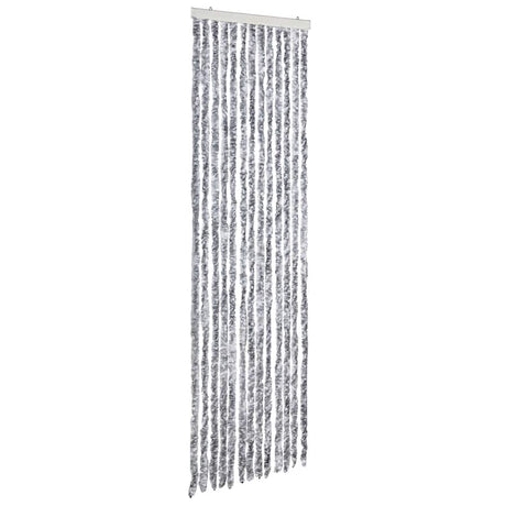 Vidaxl Fly Curtain 56x185 cm chenille blanche et gris