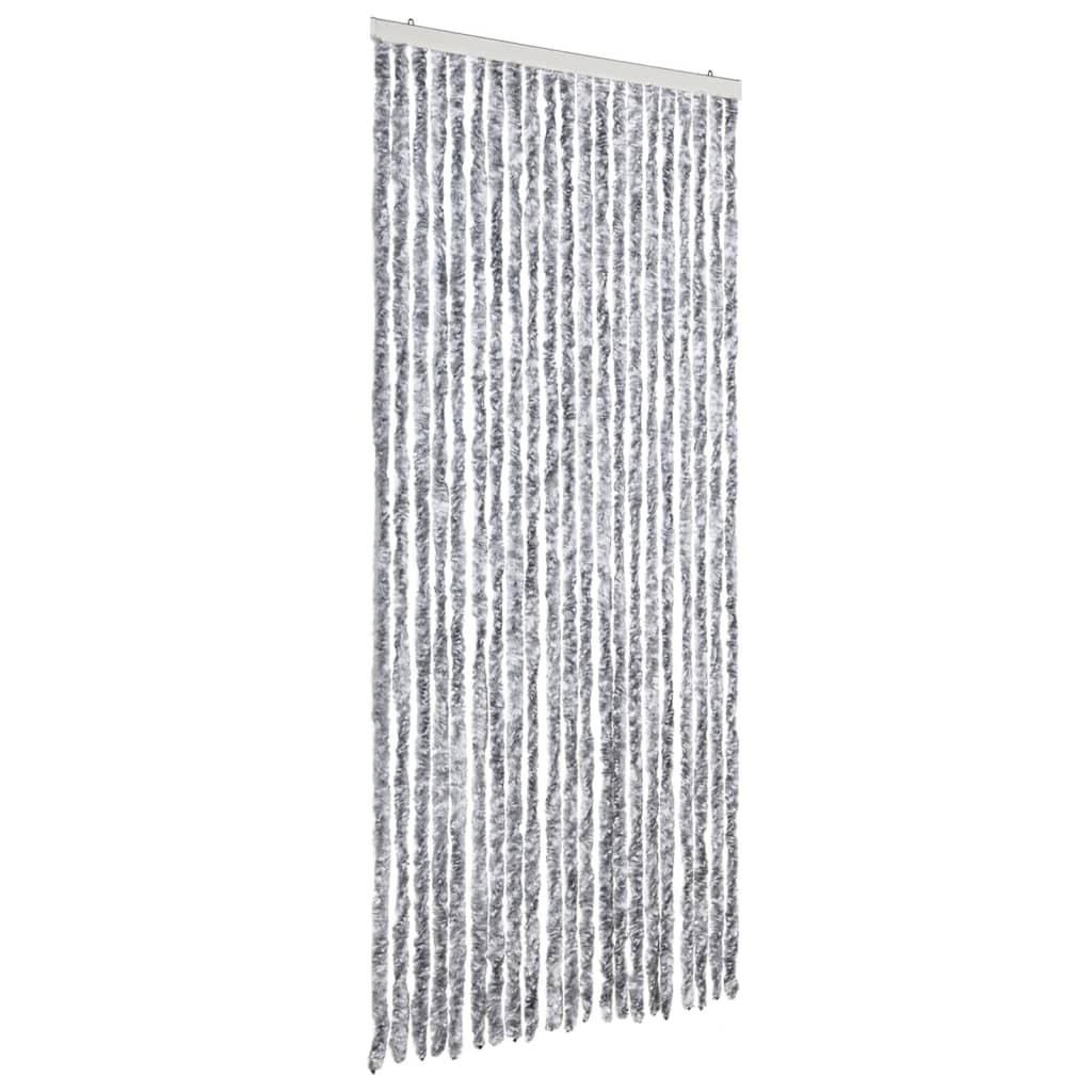 Vidaxl Fly curtain 90x220 cm Chenille white and gray