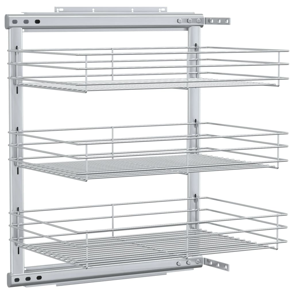 Vidaxl Wire koszyk kuchnia rozszerzona 3-warstwowa 47x35x56 cm srebrna kolor