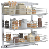 Vidaxl Wire Basket Kitchen extensible 3 couches 47x35x56 cm de couleur argentée