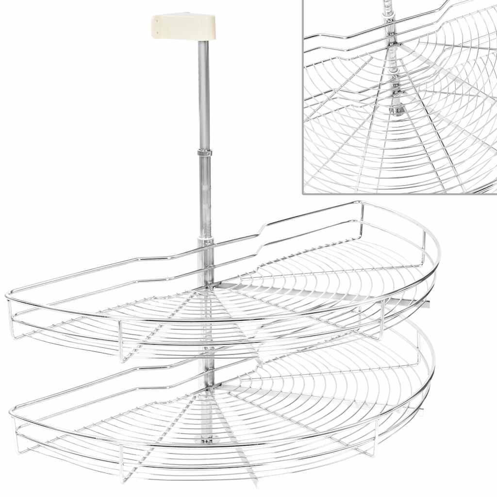 Vidaxl Wire Basket Kitchen 2 couches 180 degrés 85x44x80 cm Colore en argent