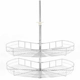 Vidaxl Wire Basket Kitchen 2 couches 270 degrés 71x71x80 cm Colore en argent