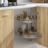 Vidaxl Wire Basket Kitchen 2 couches 270 degrés 71x71x80 cm Colore en argent